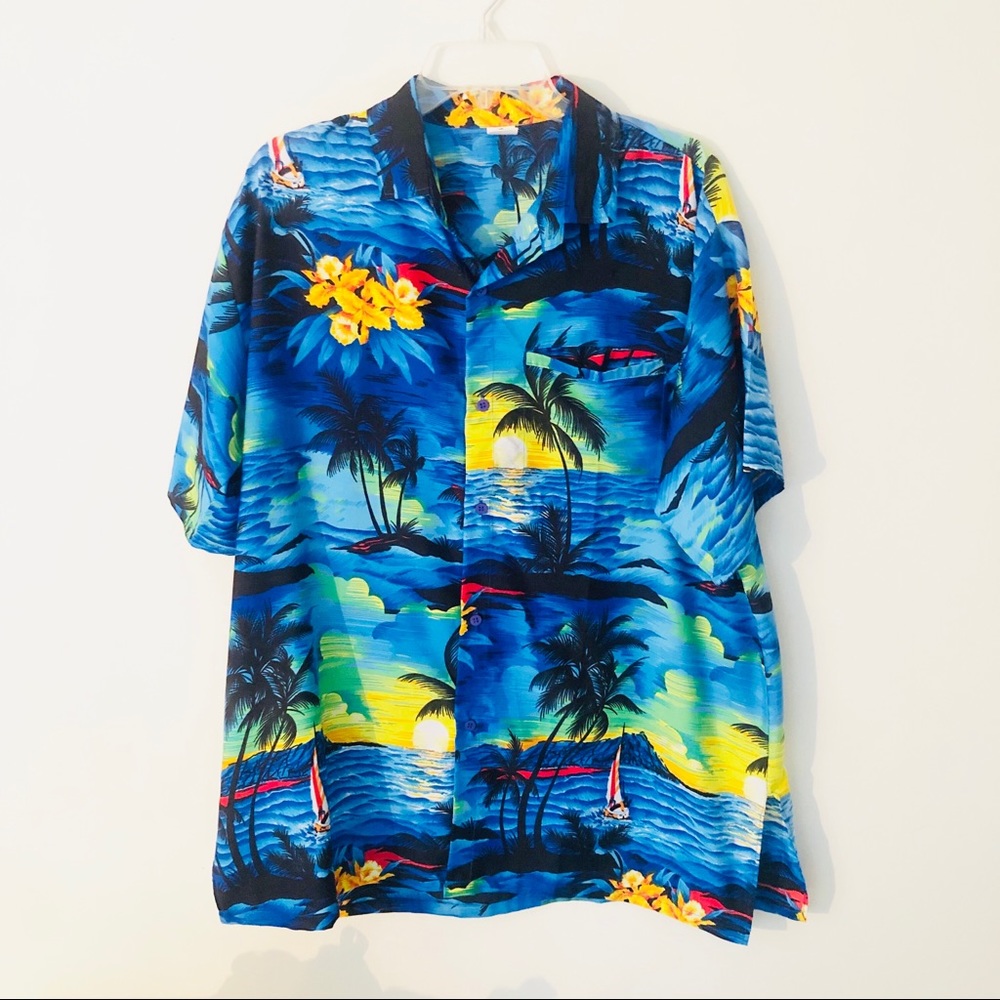 RIMA Casual Hawaiian summer tropical shirt large